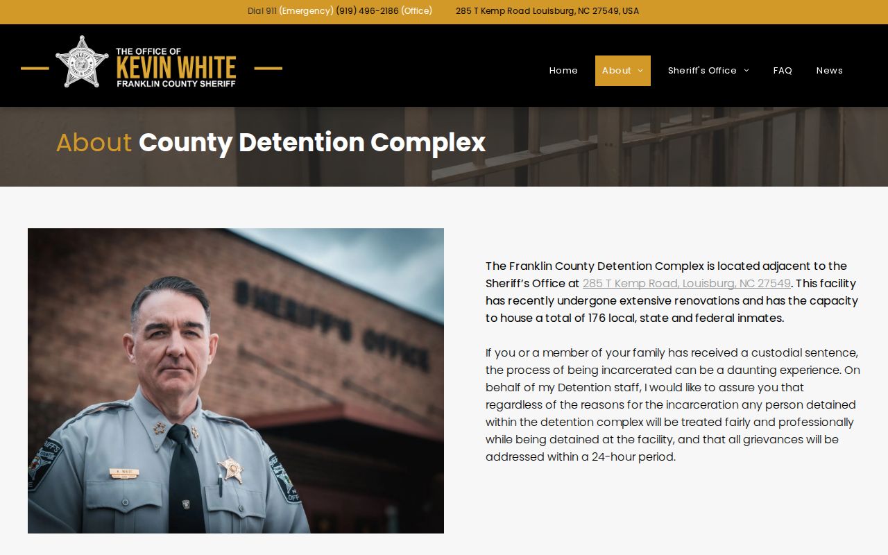 Franklin County Detention Complex release records and facility contact